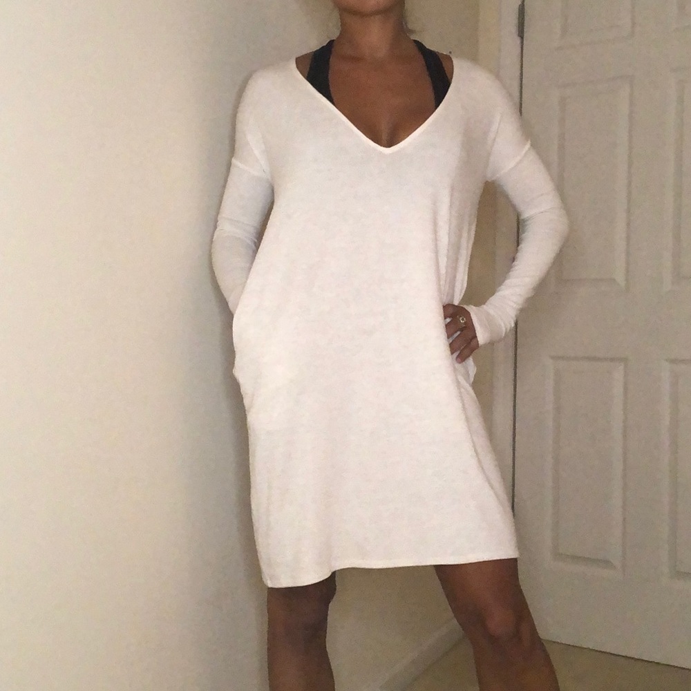 Aritzia Wilfred Free Long Sleeve Mini Swing Dress